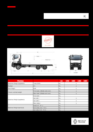 Chasis rígido Renault K P6X6 MEDIUM 11L E6