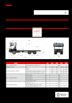 Chasis rígido Renault K P6X6 MEDIUM 13L E6