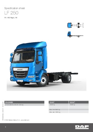 Chasis rígido DAF LF 250 FA 16t