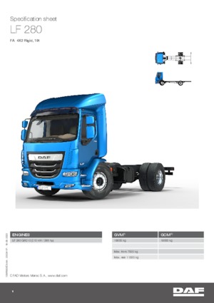 Chasis rígido DAF LF 280 FA 19t
