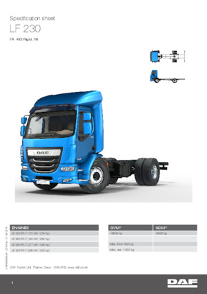 Chasis rígido DAF LF 290 FA 19t