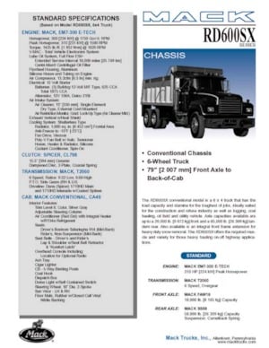 Chasis rígido Mack RD690SX CA49 EM7-300 E-TECH 6x4