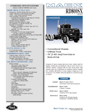 Chasis rígido Mack RD890SX CA49 E7-350 E-TECH 6x4
