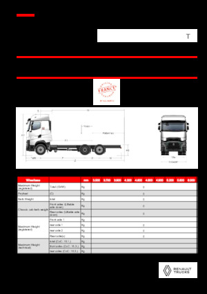 Chasis rígido Renault T HIGH P6X2 LOW 24,5T 13L E6