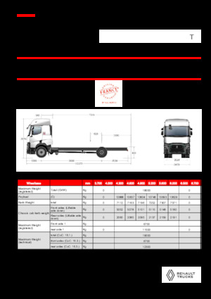 Chasis rígido Renault T P4X2 LOW 13L E6