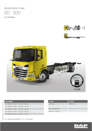 Chasis rígido DAF XD 340 FA