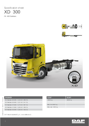 Chasis rígido DAF XD 340 FA