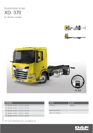 Chasis rígido DAF XD 450 FA Low Deck