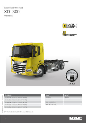 Chasis rígido DAF XD 300 FAG