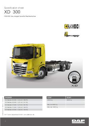 Chasis rígido DAF XD 370 FAS