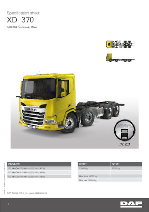 Chasis rígido DAF XD 370 FAD Mixer