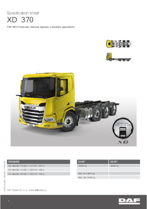 Chasis rígido DAF XD 370 FAK