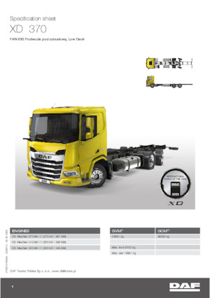 Chasis rígido DAF XD 450 FAN Low Deck