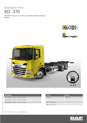 Chasis rígido DAF XD 370 FAR Low Deck