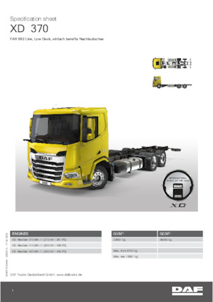Chasis rígido DAF XD 370 FAR Low Deck