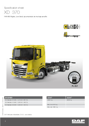 Chasis rígido DAF XD 370 FAR Low Deck