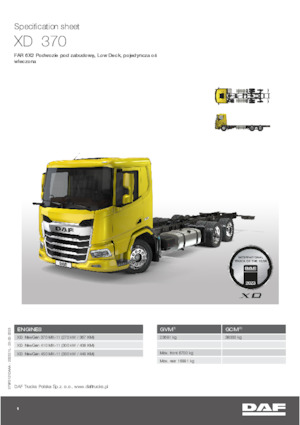 Chasis rígido DAF XD 370 FAR Low Deck