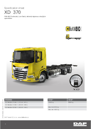 Chasis rígido DAF XD 370 FAS Low Deck