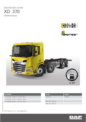 Chasis rígido DAF XD 370 FAX