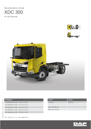 Chasis rígido DAF XDC 300 FA