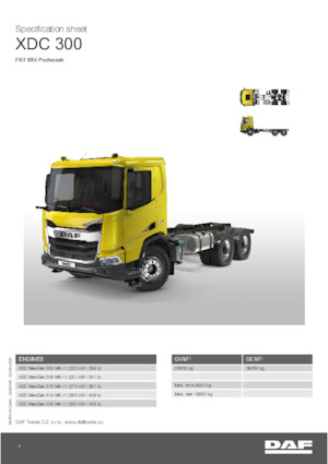 Chasis rígido DAF XDC 370 FAT