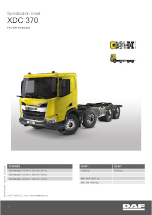 Chasis rígido DAF XDC 370 FAD