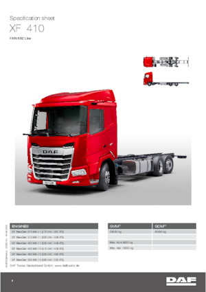 Chasis rígido DAF XF 410 FAN 