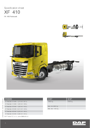 Chasis rígido DAF XF 410 FA