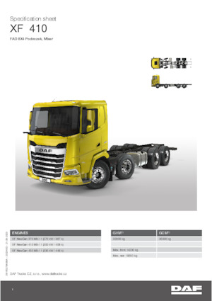 Chasis rígido DAF XF 410 FAD Mixer