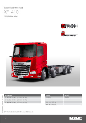 Chasis rígido DAF XF 410 FAD Mixer