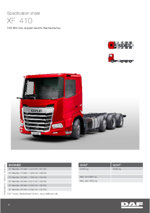 Chasis rígido DAF XF 410 FAK
