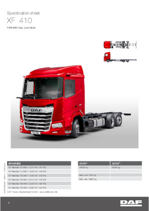 Chasis rígido DAF XF 410 FAN Low Deck