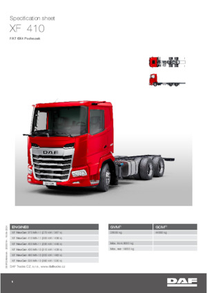 Chasis rígido DAF XF 410 FAT