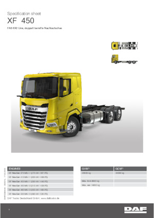 Chasis rígido DAF XF 410 FAS