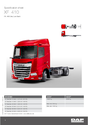 Chasis rígido DAF XF 410 FA Low Deck