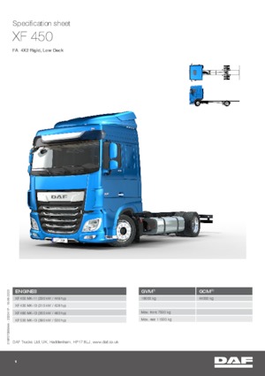 Chasis rígido DAF XF 450 FA Low Deck