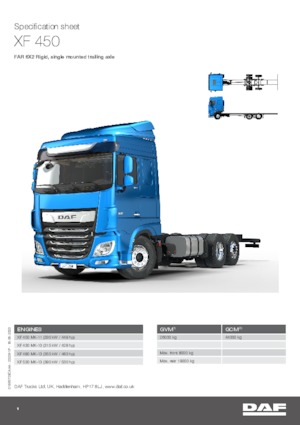 Chasis rígido DAF XF 450 FAR