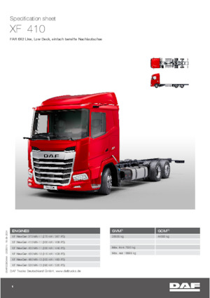 Chasis rígido DAF XF 370 FAR Low Deck