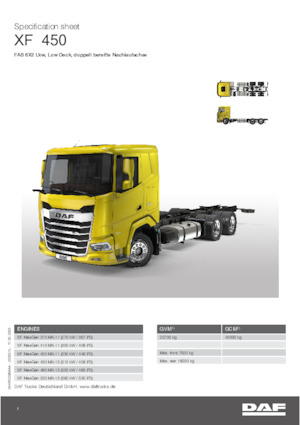 Chasis rígido DAF XF 480 FAS Low Deck