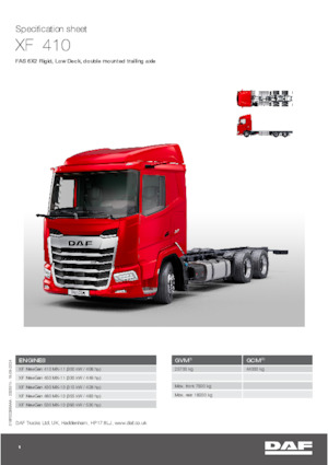 Chasis rígido DAF XF 480 FAS Low Deck