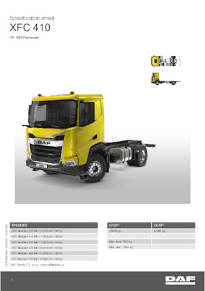 Chasis rígido DAF XFC 480 FA