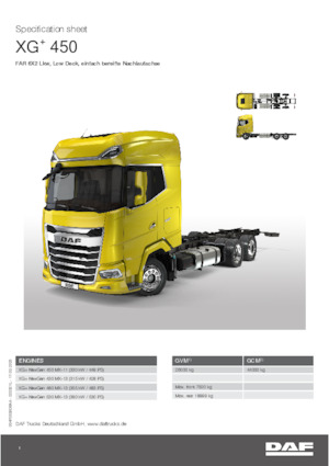 Chasis rígido DAF XG+ 480 FAR Low Deck