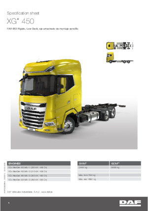 Chasis rígido DAF XG+ 480 FAR Low Deck