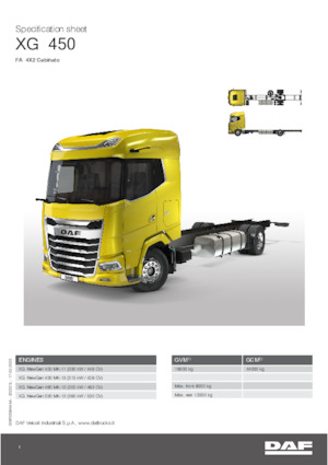 Chasis rígido DAF XG 480 FA