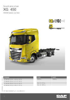 Chasis rígido DAF XG 430 FAN Low Deck