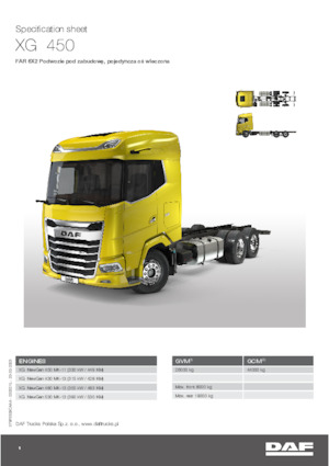 Chasis rígido DAF XG 480 FAR