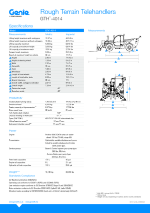 Manipuladoras telescópicas Genie GTH4014
