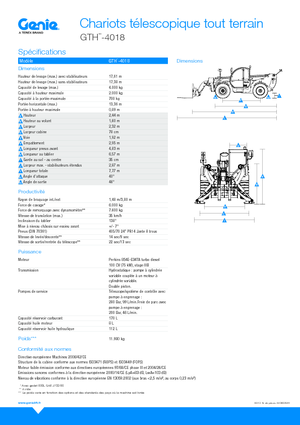 Manipuladoras telescópicas Genie GTH4018