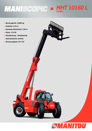 Manipuladoras telescópicas Manitou MHT 10160 L Turbo