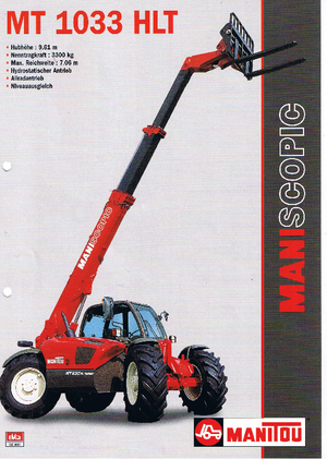 Manipuladoras telescópicas Manitou MT 1033 HLT
